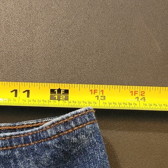 No Boundaries Y2K Dark Wash Pleated Denim Mini Skirt Size 3‑5 Button Fly - Picture 8 of 10